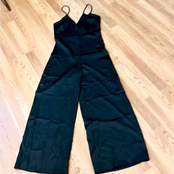 Sage the Label, Black Satin V-Neck, Wide-Leg Jumpsuit, So Versatile,EUC, Size XS - Picture 9 of 15